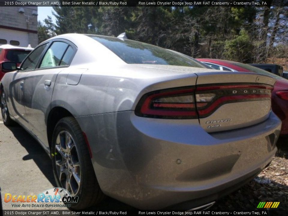 2015 Dodge Charger SXT AWD Billet Silver Metallic / Black/Ruby Red Photo #7
