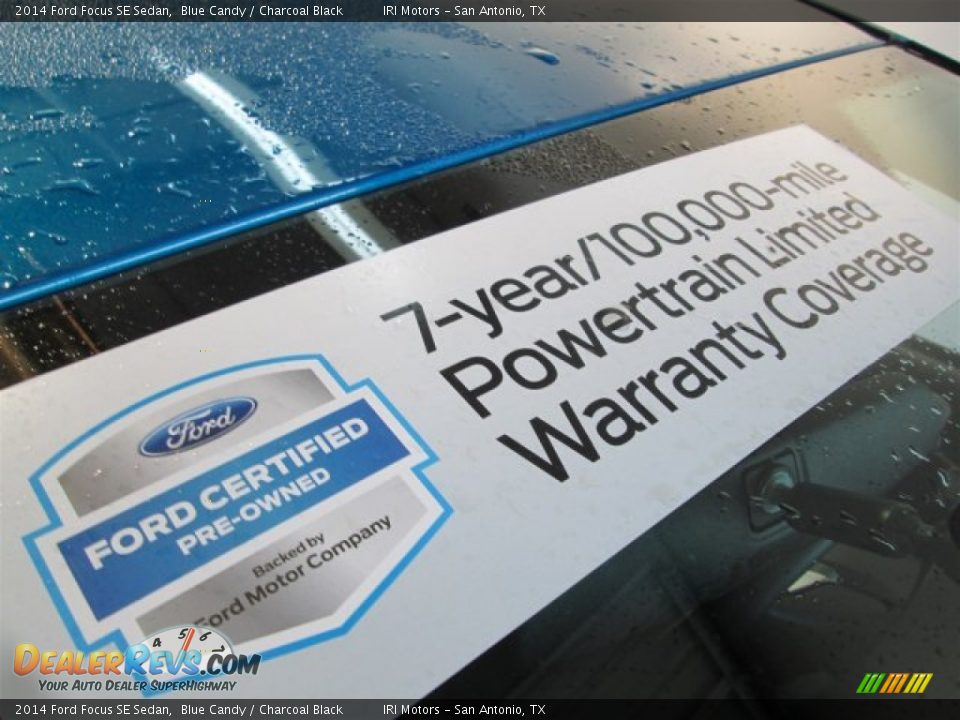 2014 Ford Focus SE Sedan Blue Candy / Charcoal Black Photo #2