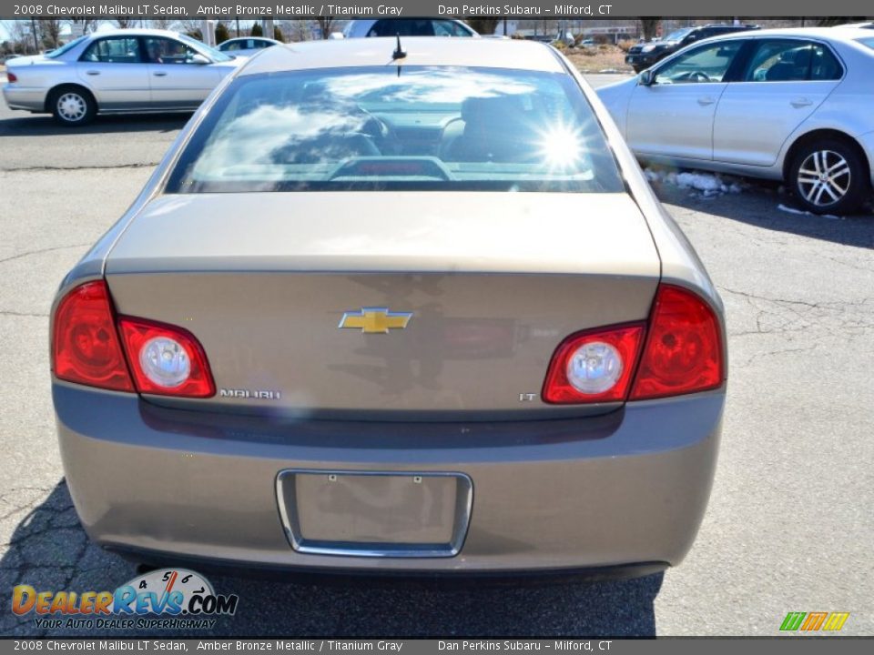 2008 Chevrolet Malibu LT Sedan Amber Bronze Metallic / Titanium Gray Photo #7