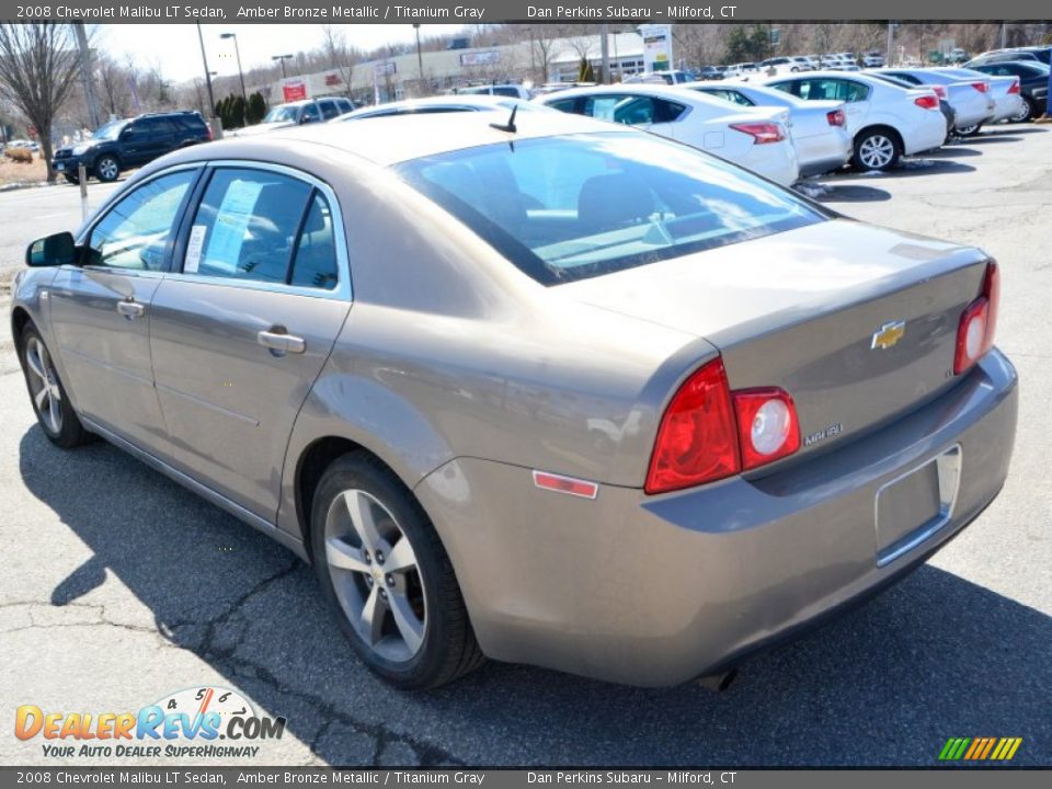 2008 Chevrolet Malibu LT Sedan Amber Bronze Metallic / Titanium Gray Photo #8