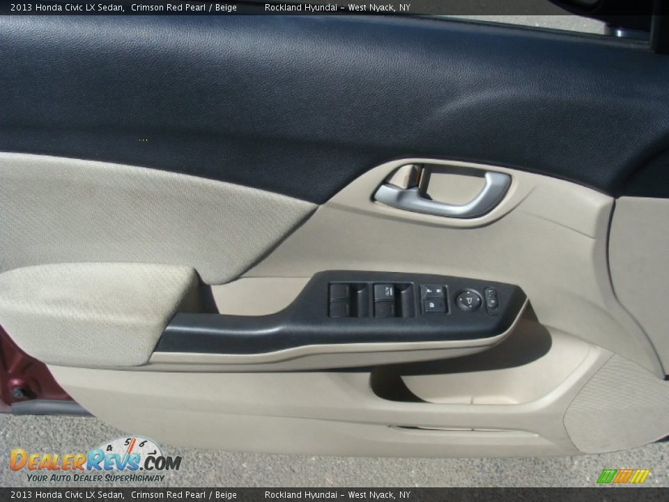 2013 Honda Civic LX Sedan Crimson Red Pearl / Beige Photo #7