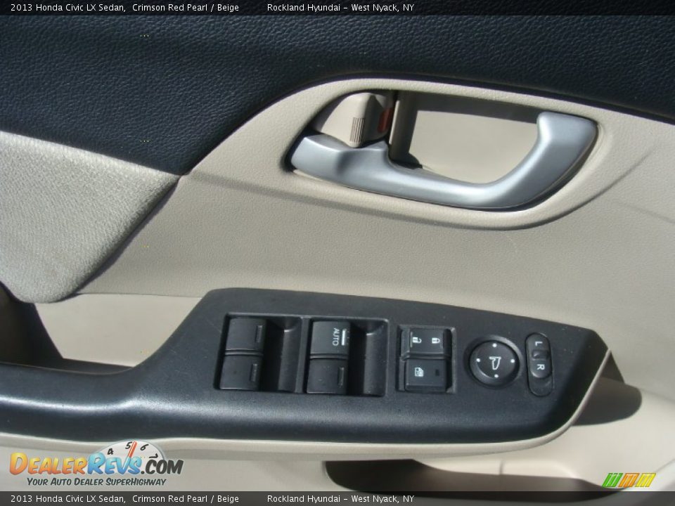 2013 Honda Civic LX Sedan Crimson Red Pearl / Beige Photo #8