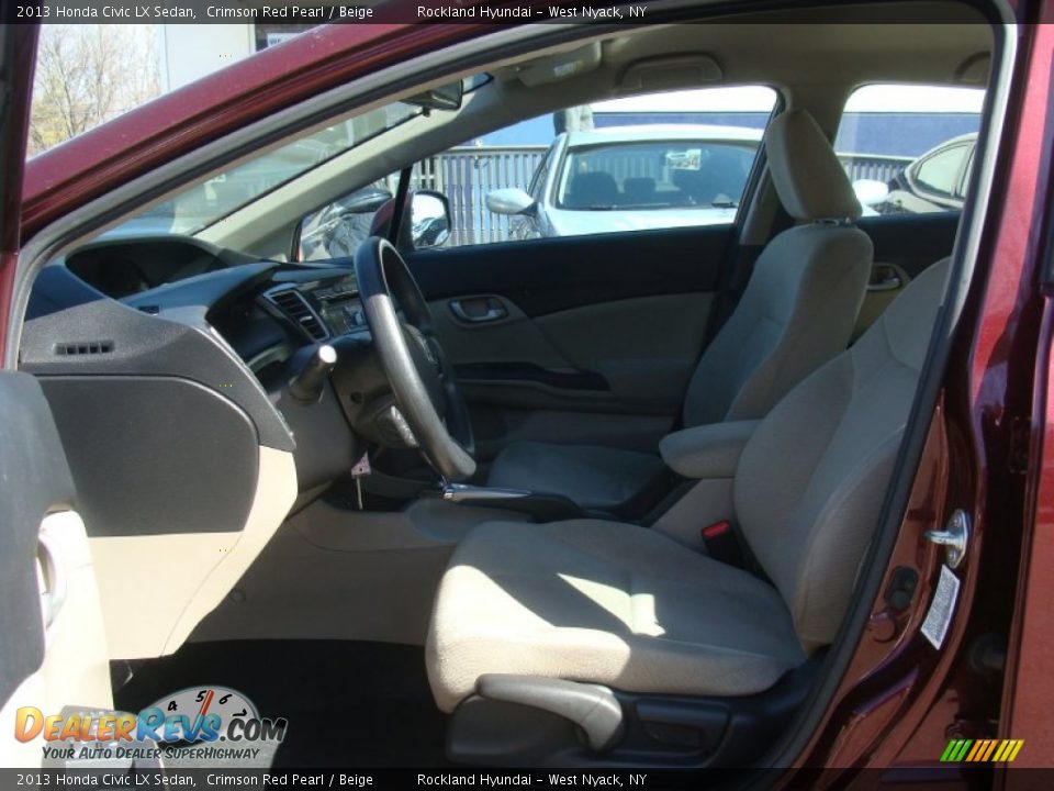 2013 Honda Civic LX Sedan Crimson Red Pearl / Beige Photo #10