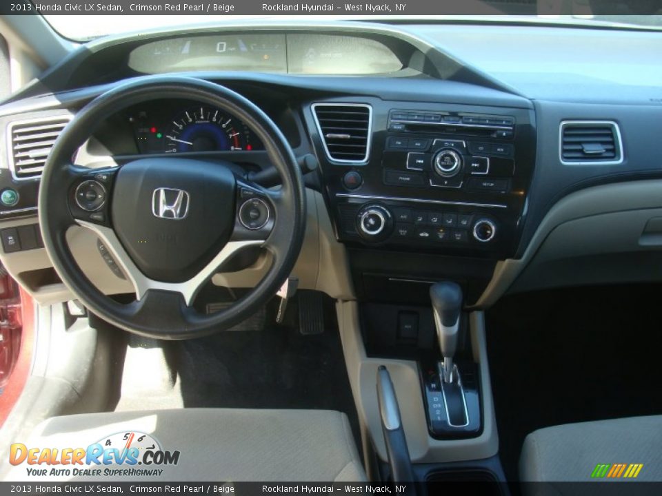 2013 Honda Civic LX Sedan Crimson Red Pearl / Beige Photo #11