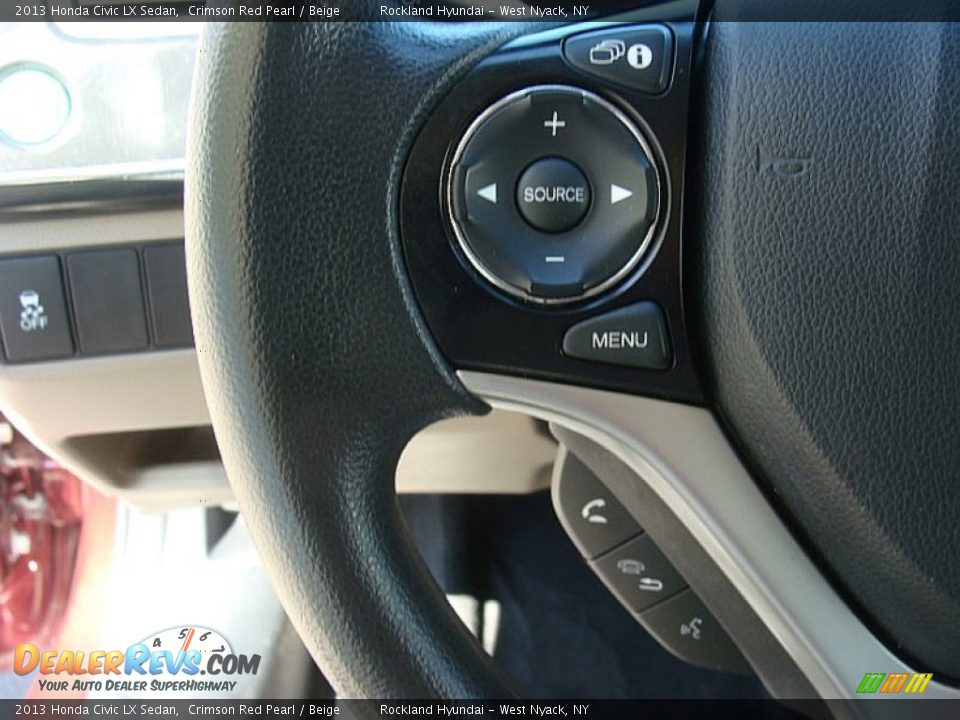 2013 Honda Civic LX Sedan Crimson Red Pearl / Beige Photo #14