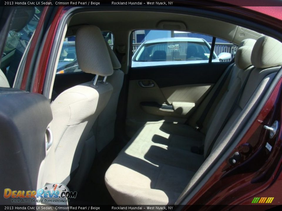 2013 Honda Civic LX Sedan Crimson Red Pearl / Beige Photo #21