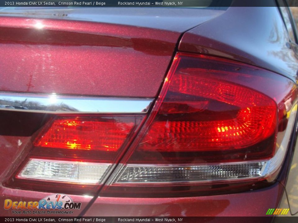 2013 Honda Civic LX Sedan Crimson Red Pearl / Beige Photo #23