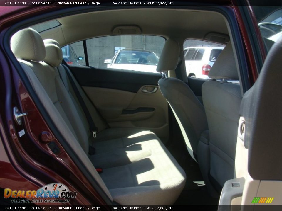 2013 Honda Civic LX Sedan Crimson Red Pearl / Beige Photo #24