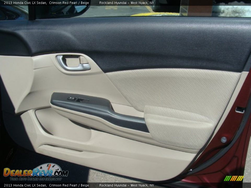 2013 Honda Civic LX Sedan Crimson Red Pearl / Beige Photo #25