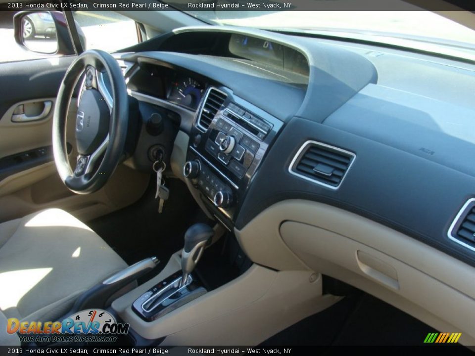 2013 Honda Civic LX Sedan Crimson Red Pearl / Beige Photo #26