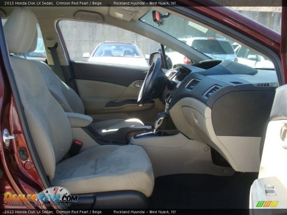 2013 Honda Civic LX Sedan Crimson Red Pearl / Beige Photo #27