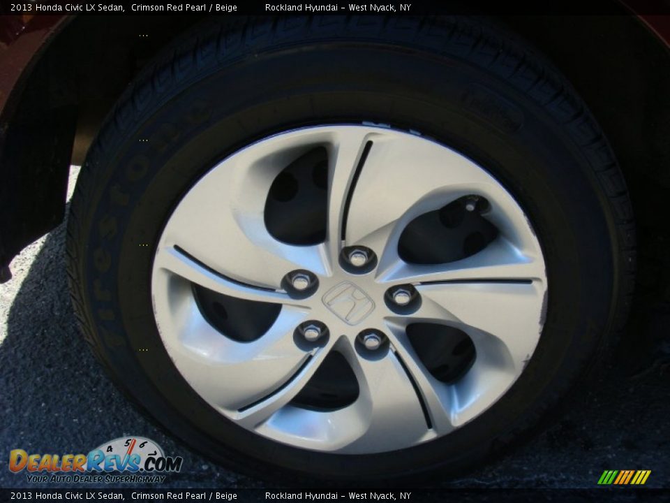 2013 Honda Civic LX Sedan Crimson Red Pearl / Beige Photo #28