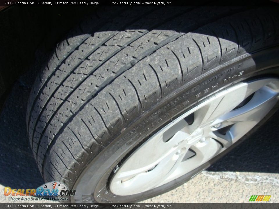 2013 Honda Civic LX Sedan Crimson Red Pearl / Beige Photo #29