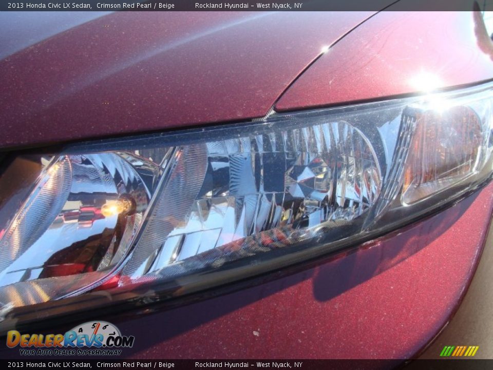 2013 Honda Civic LX Sedan Crimson Red Pearl / Beige Photo #31