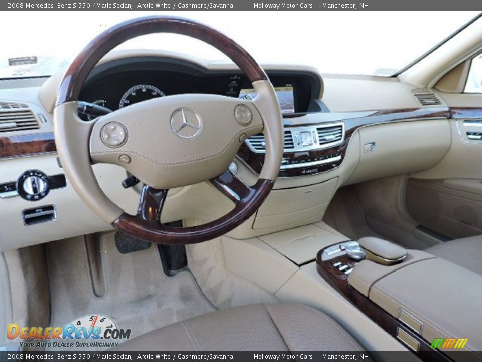 2008 Mercedes-Benz S 550 4Matic Sedan Arctic White / Cashmere/Savanna Photo #7