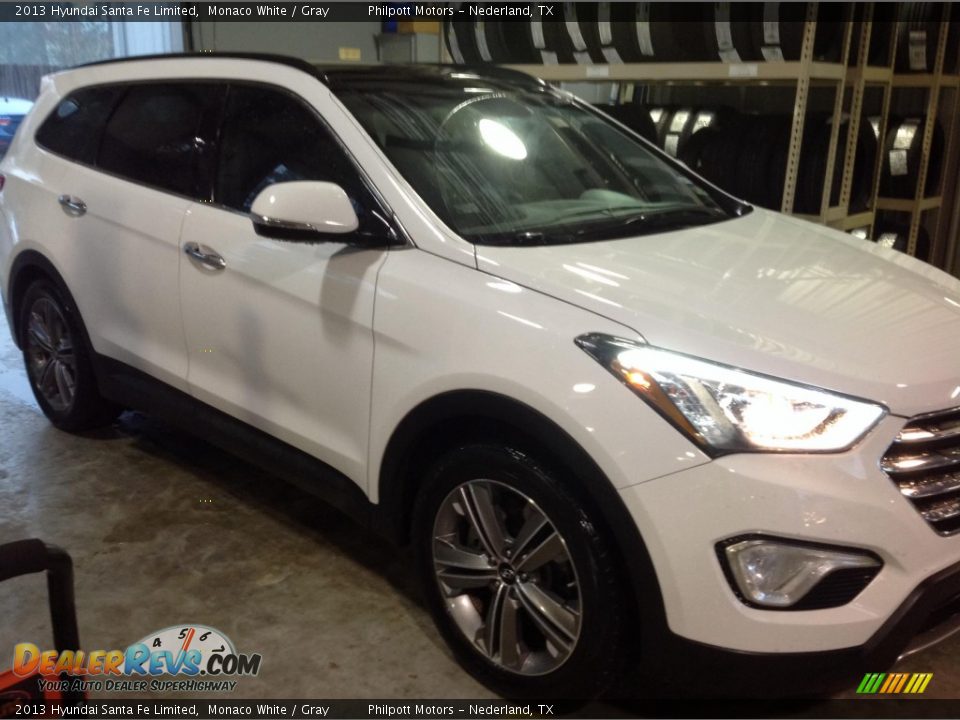 2013 Hyundai Santa Fe Limited Monaco White / Gray Photo #3