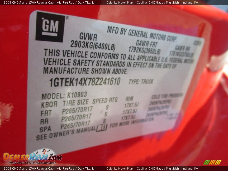 2008 GMC Sierra 1500 Regular Cab 4x4 Fire Red / Dark Titanium Photo #10