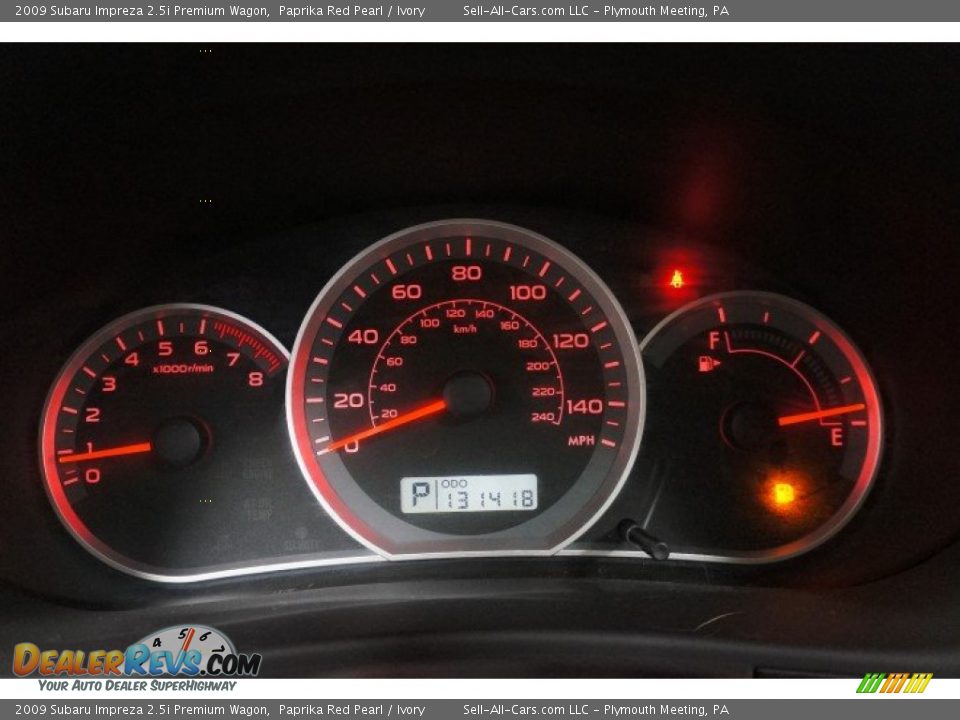 2009 Subaru Impreza 2.5i Premium Wagon Paprika Red Pearl / Ivory Photo #25