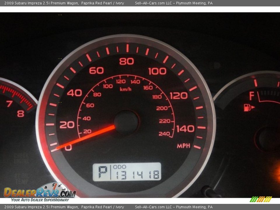 2009 Subaru Impreza 2.5i Premium Wagon Paprika Red Pearl / Ivory Photo #26