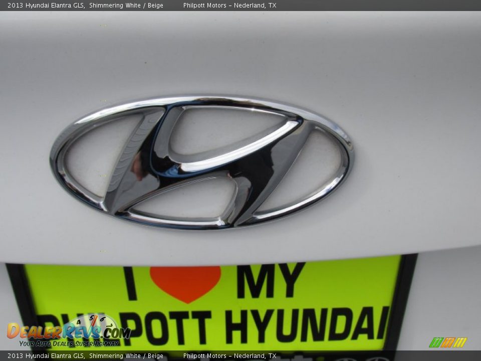 2013 Hyundai Elantra GLS Shimmering White / Beige Photo #14