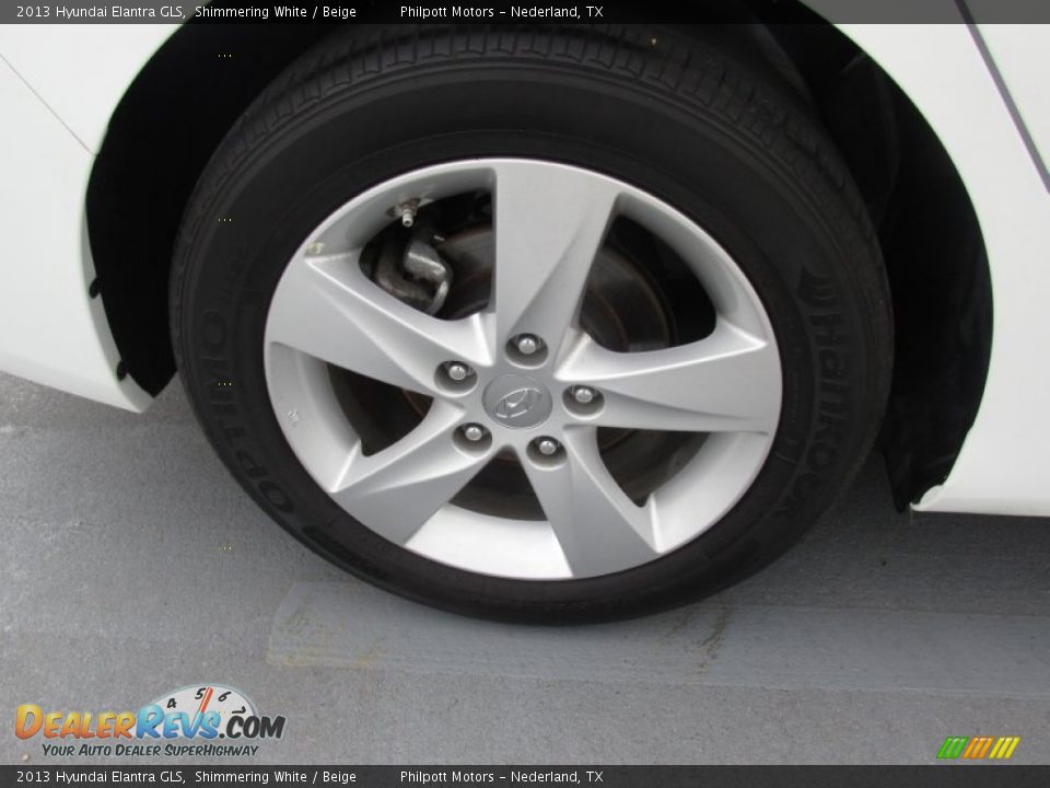 2013 Hyundai Elantra GLS Shimmering White / Beige Photo #15