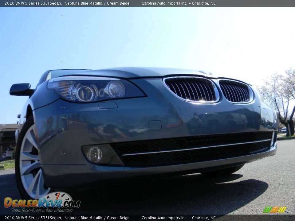 2010 BMW 5 Series 535i Sedan Neptune Blue Metallic / Cream Beige Photo #1