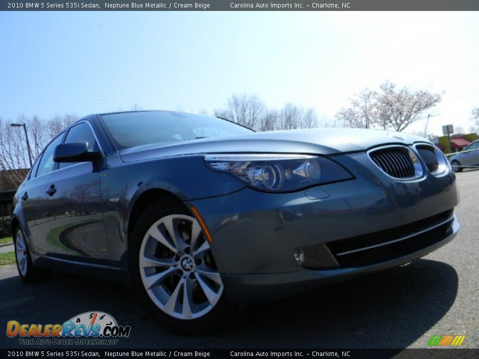 2010 BMW 5 Series 535i Sedan Neptune Blue Metallic / Cream Beige Photo #2