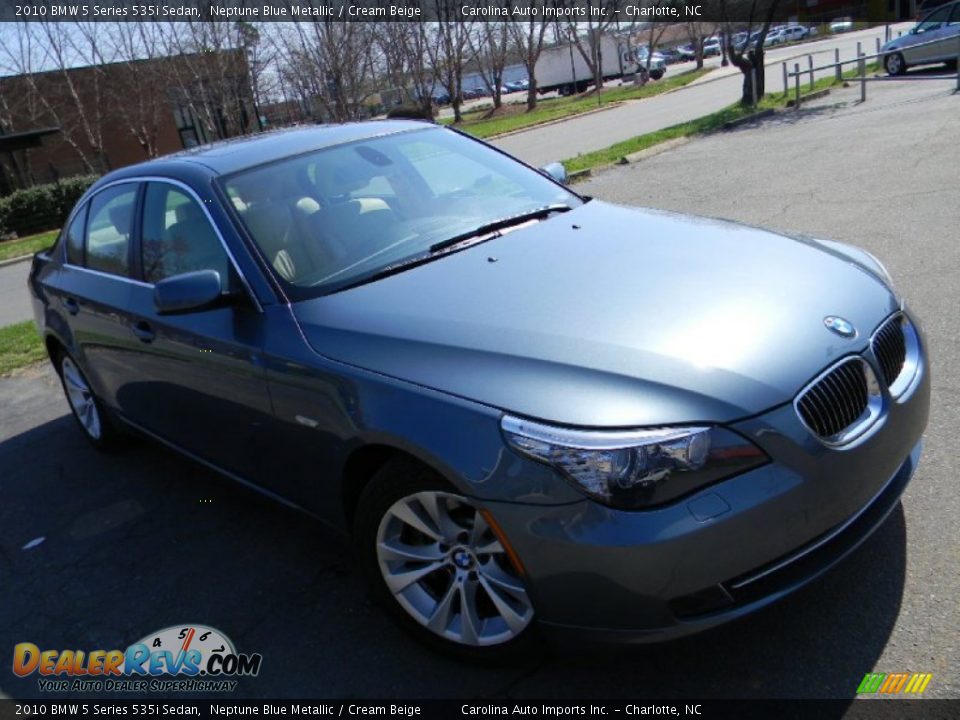 2010 BMW 5 Series 535i Sedan Neptune Blue Metallic / Cream Beige Photo #3