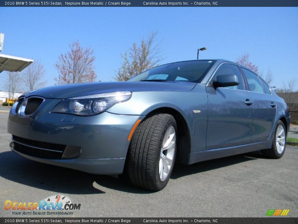 2010 BMW 5 Series 535i Sedan Neptune Blue Metallic / Cream Beige Photo #6