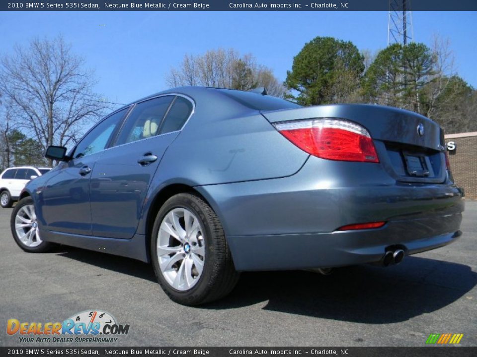 2010 BMW 5 Series 535i Sedan Neptune Blue Metallic / Cream Beige Photo #8