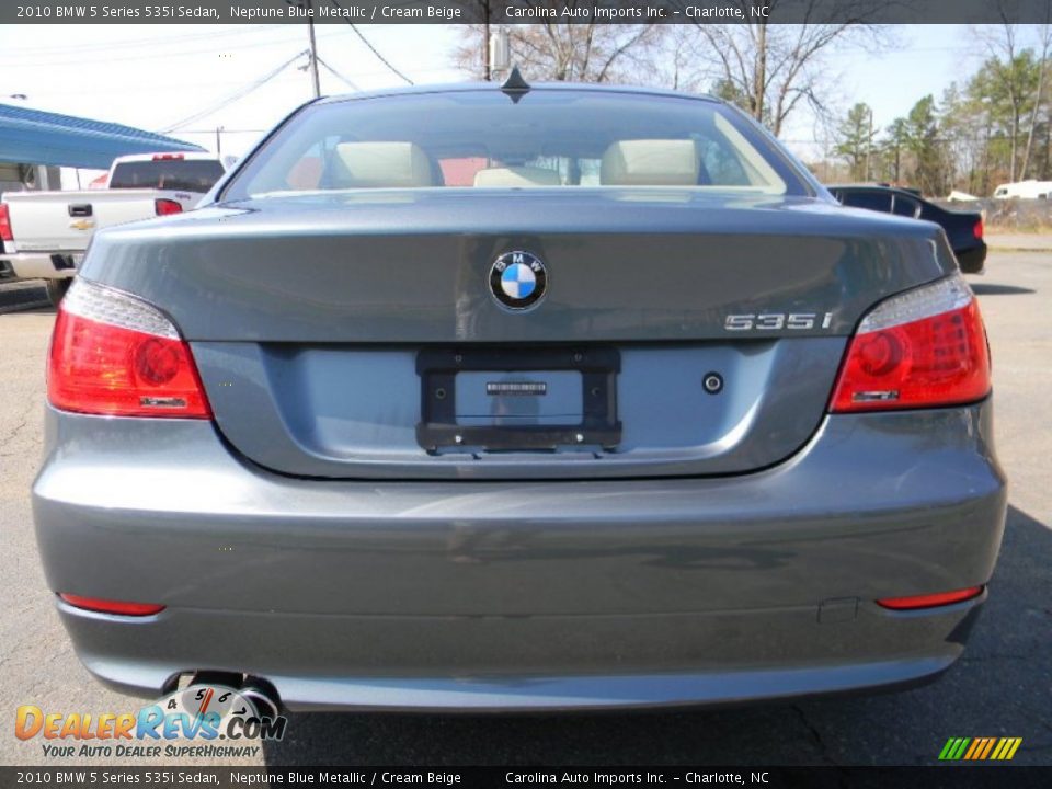2010 BMW 5 Series 535i Sedan Neptune Blue Metallic / Cream Beige Photo #9