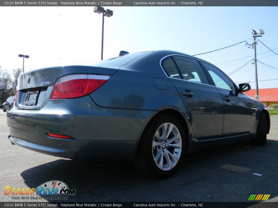 2010 BMW 5 Series 535i Sedan Neptune Blue Metallic / Cream Beige Photo #10