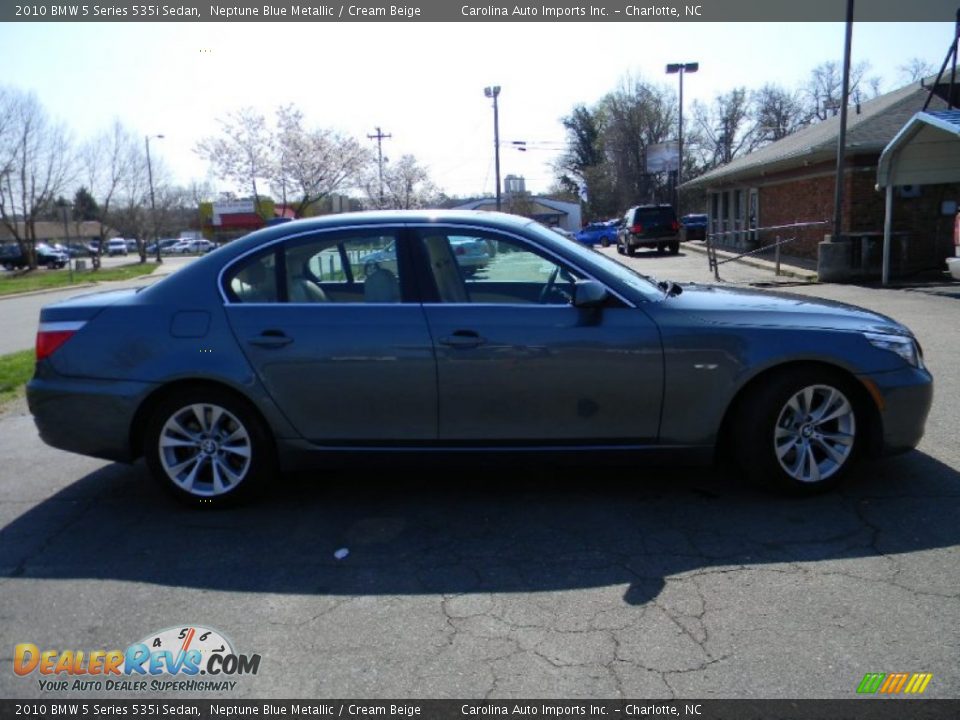 2010 BMW 5 Series 535i Sedan Neptune Blue Metallic / Cream Beige Photo #11