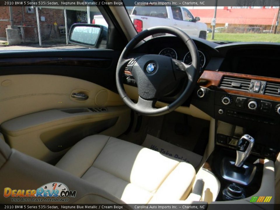 2010 BMW 5 Series 535i Sedan Neptune Blue Metallic / Cream Beige Photo #12