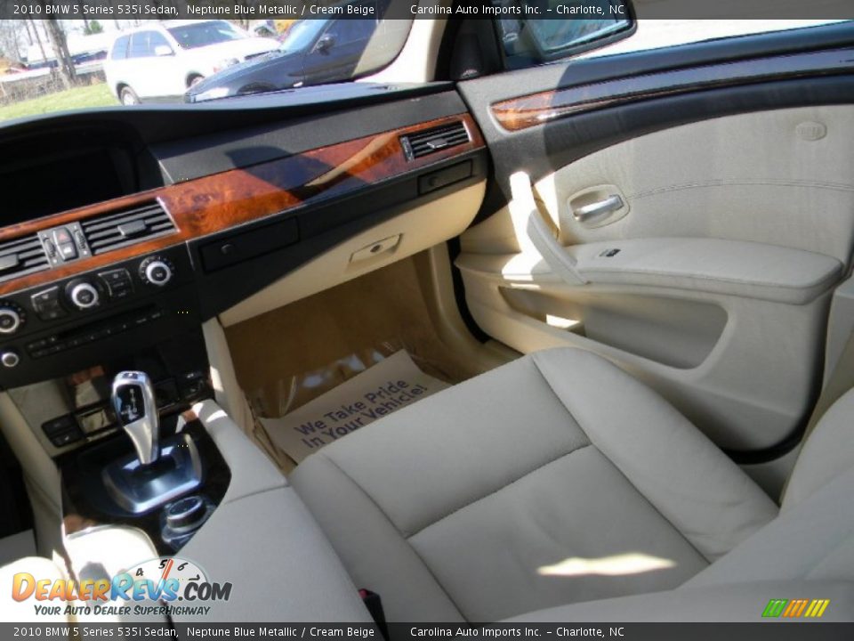 2010 BMW 5 Series 535i Sedan Neptune Blue Metallic / Cream Beige Photo #14