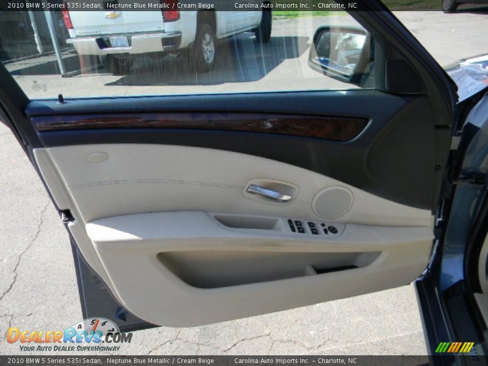 2010 BMW 5 Series 535i Sedan Neptune Blue Metallic / Cream Beige Photo #17
