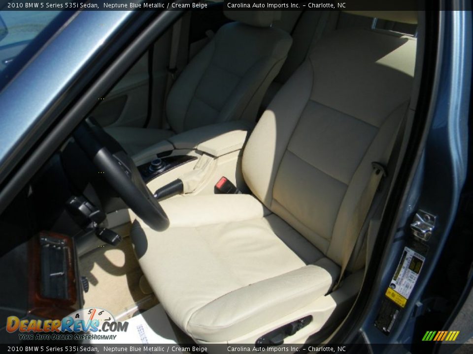 2010 BMW 5 Series 535i Sedan Neptune Blue Metallic / Cream Beige Photo #18