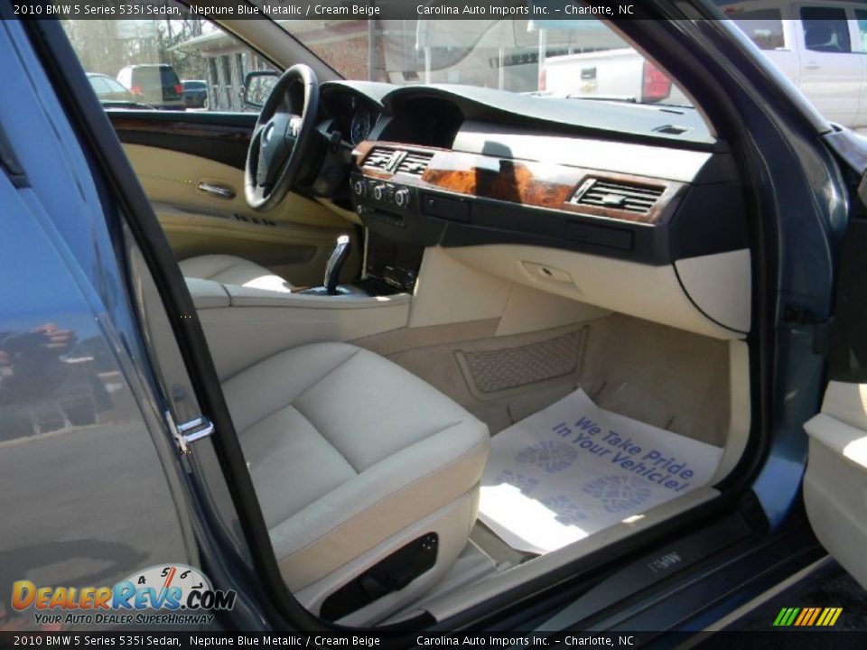 2010 BMW 5 Series 535i Sedan Neptune Blue Metallic / Cream Beige Photo #21