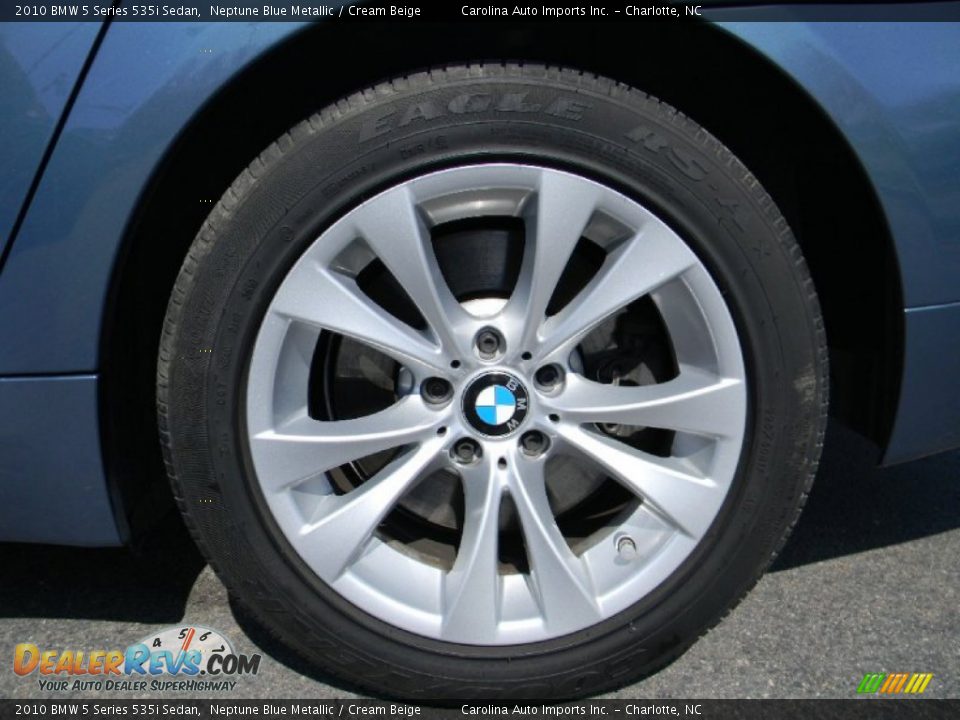 2010 BMW 5 Series 535i Sedan Neptune Blue Metallic / Cream Beige Photo #26