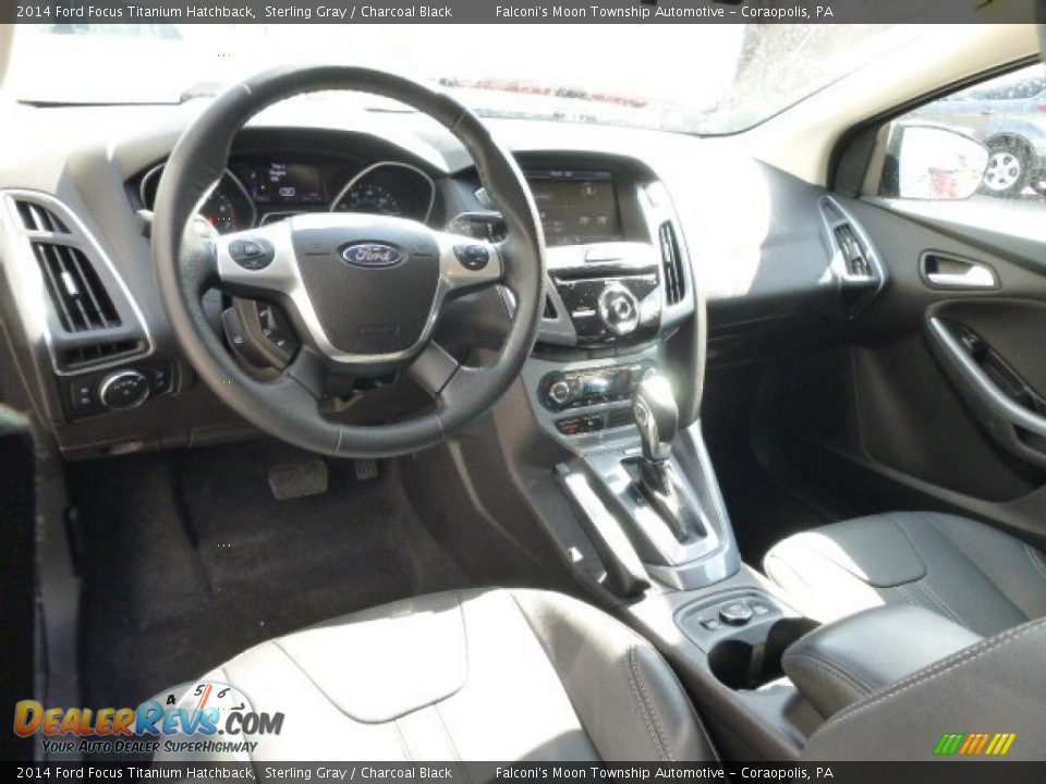 2014 Ford Focus Titanium Hatchback Sterling Gray / Charcoal Black Photo #17