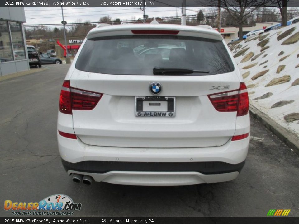 2015 BMW X3 xDrive28i Alpine White / Black Photo #6