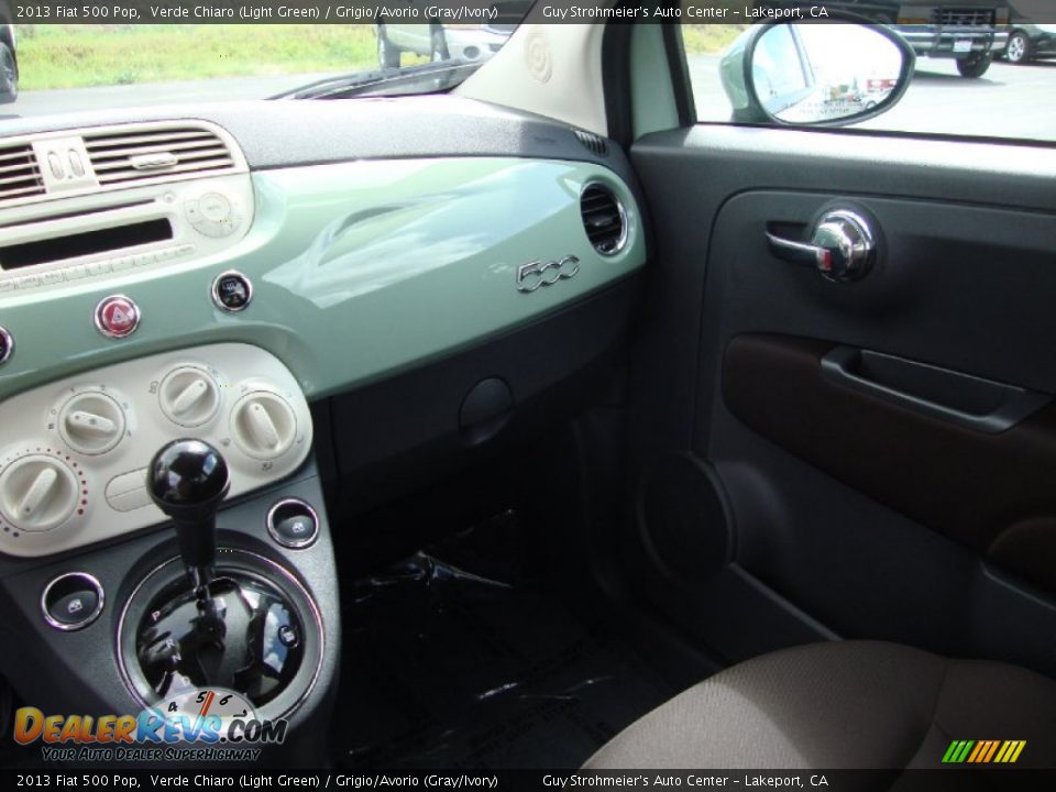 2013 Fiat 500 Pop Verde Chiaro (Light Green) / Grigio/Avorio (Gray/Ivory) Photo #15