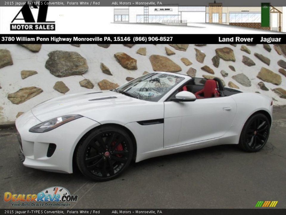 2015 Jaguar F-TYPE S Convertible Polaris White / Red Photo #1