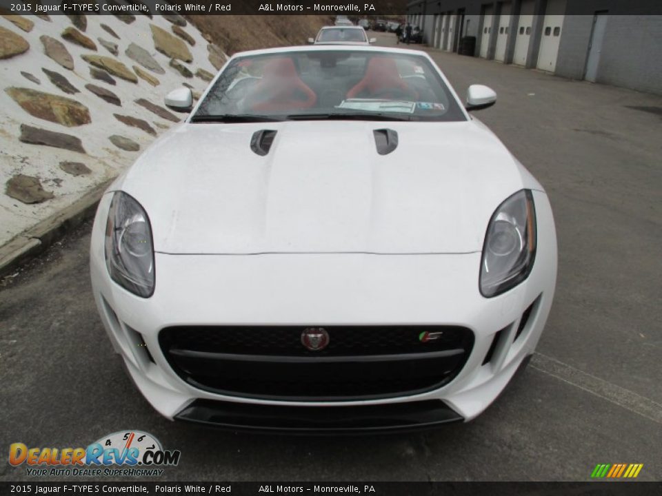 2015 Jaguar F-TYPE S Convertible Polaris White / Red Photo #8