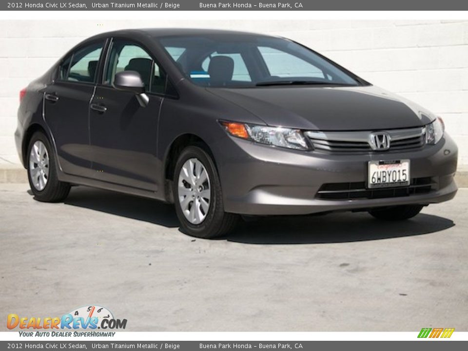 2012 Honda Civic LX Sedan Urban Titanium Metallic / Beige Photo #1