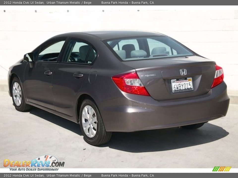 2012 Honda Civic LX Sedan Urban Titanium Metallic / Beige Photo #2