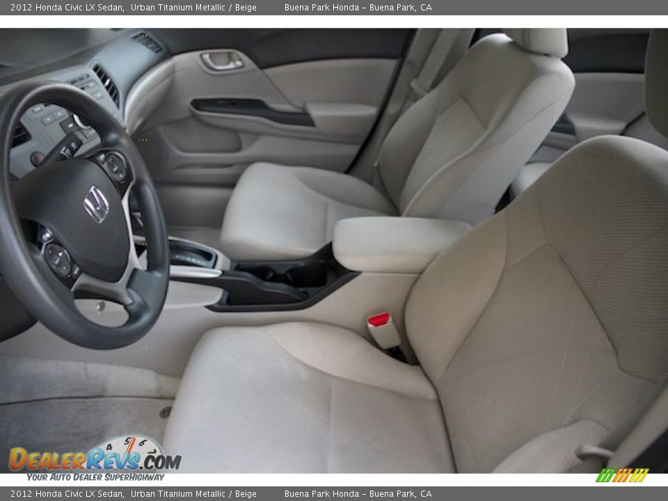 2012 Honda Civic LX Sedan Urban Titanium Metallic / Beige Photo #3