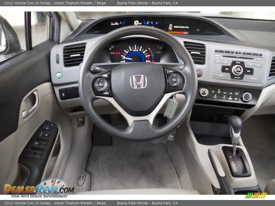 2012 Honda Civic LX Sedan Urban Titanium Metallic / Beige Photo #5