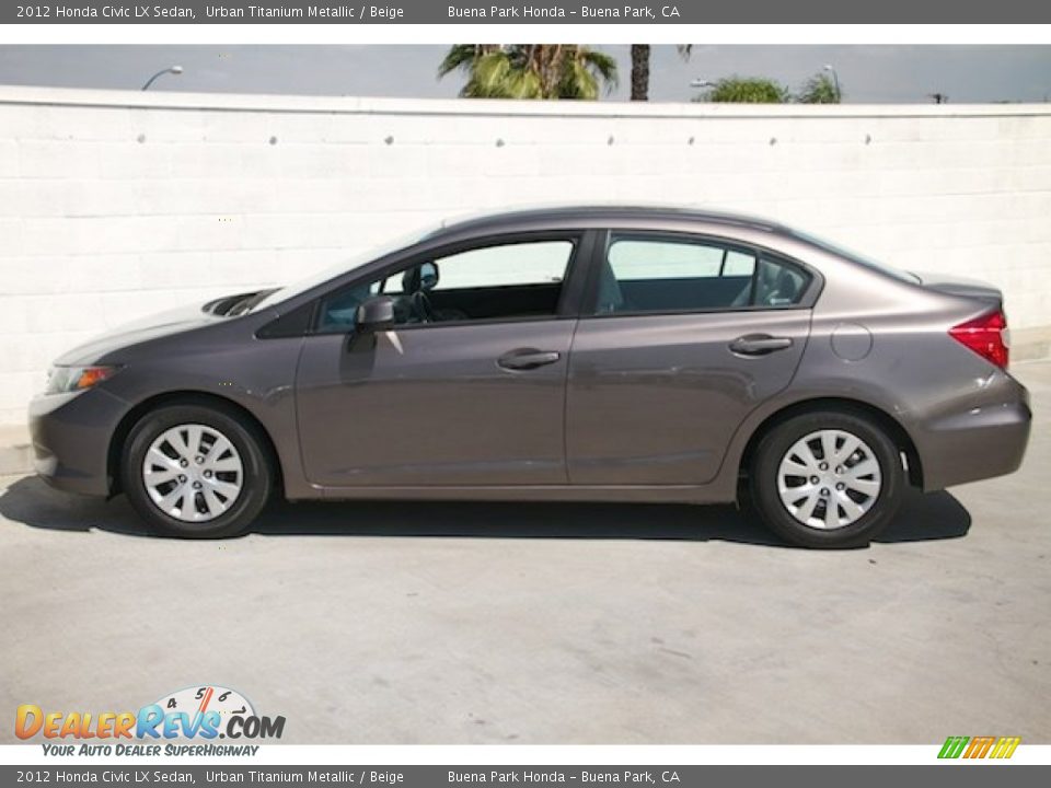 2012 Honda Civic LX Sedan Urban Titanium Metallic / Beige Photo #8