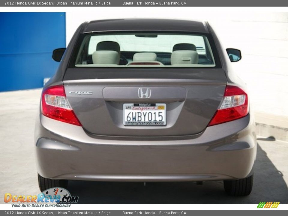 2012 Honda Civic LX Sedan Urban Titanium Metallic / Beige Photo #9